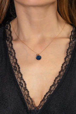 Ginette NY Collier Pendentif Ever Lapis Or rose Lapis-Lazuli