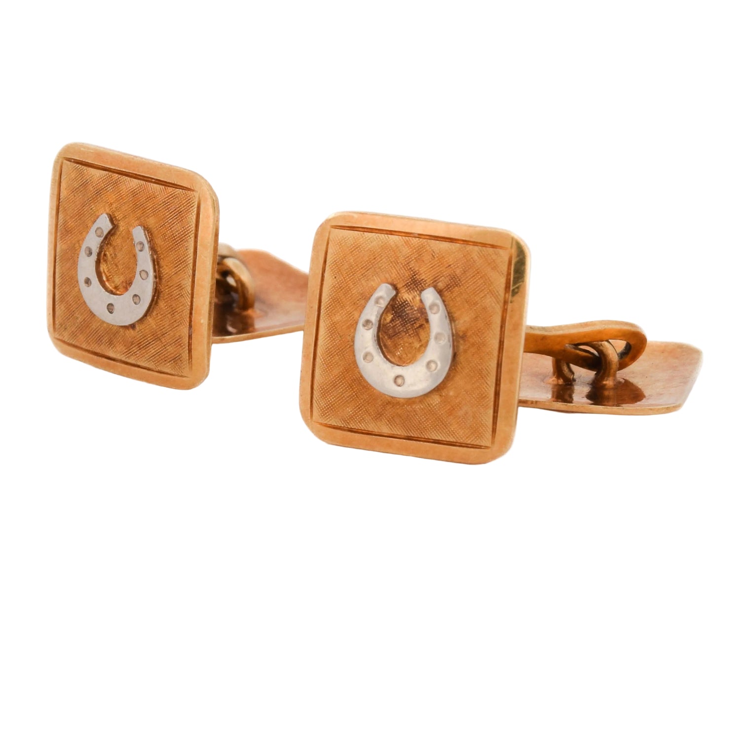 Boutons de manchette en or blanc et or jaune