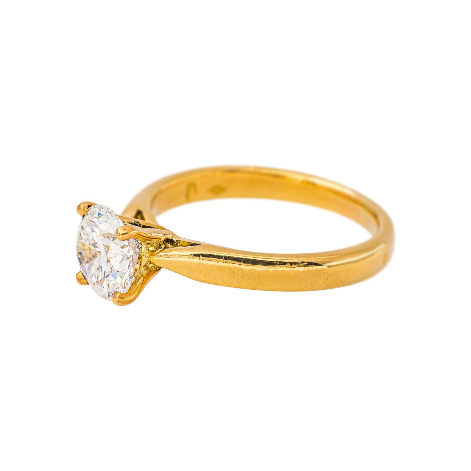 Bague Solitaire en or jaune et diamant