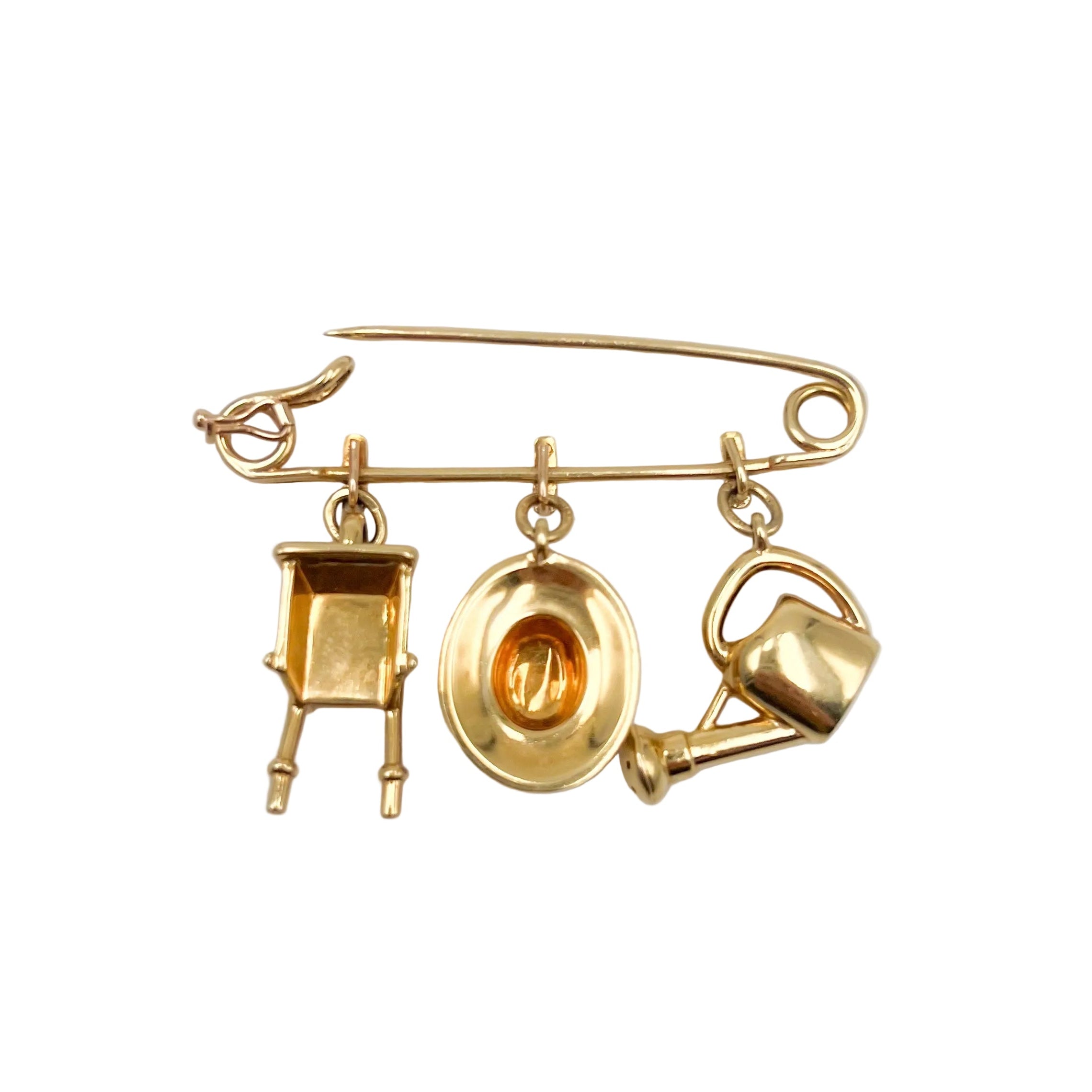 Broche Epingle CARTIER "Le Jardinier" en or jaune