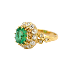 Bague Cocktail en jaune, émeraude et diamants