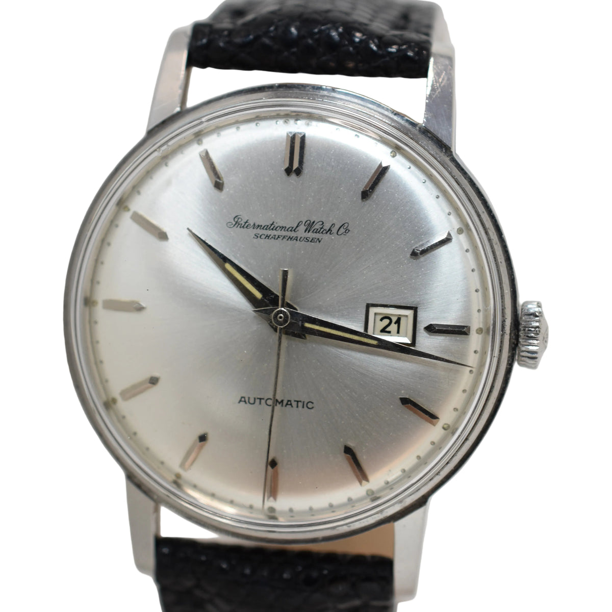 Montre IWC Classique en acier et cuir