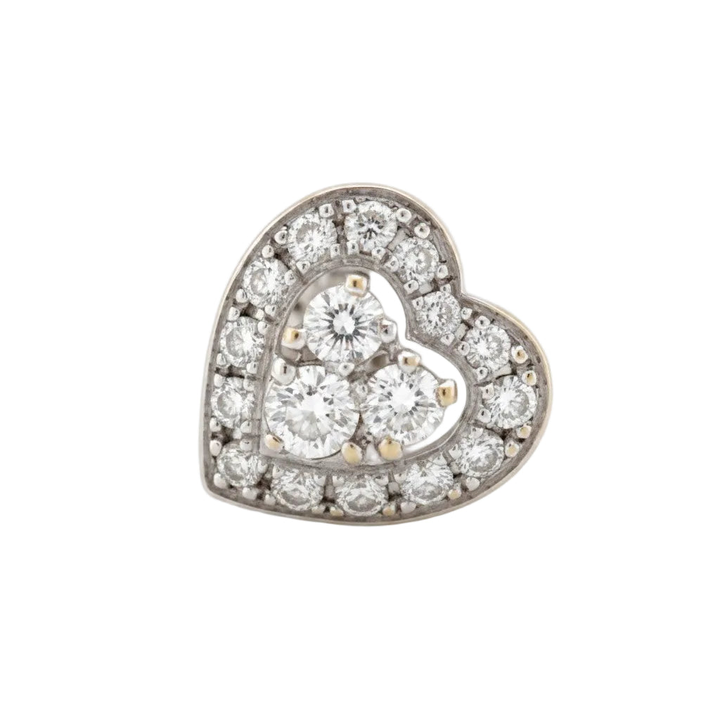 Boucles d'oreilles Puces en or blanc et diamants