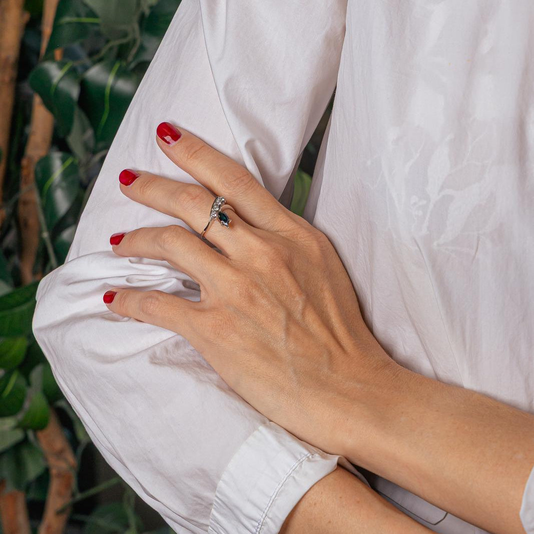 Bague Or blanc Saphir