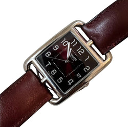Montre HERMÈS en acier, cuir et quartz