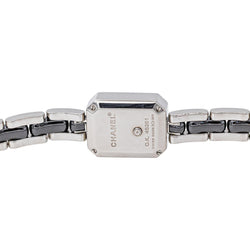 Montre CHANEL "Première Céramique" en acier, céramique  et diamants