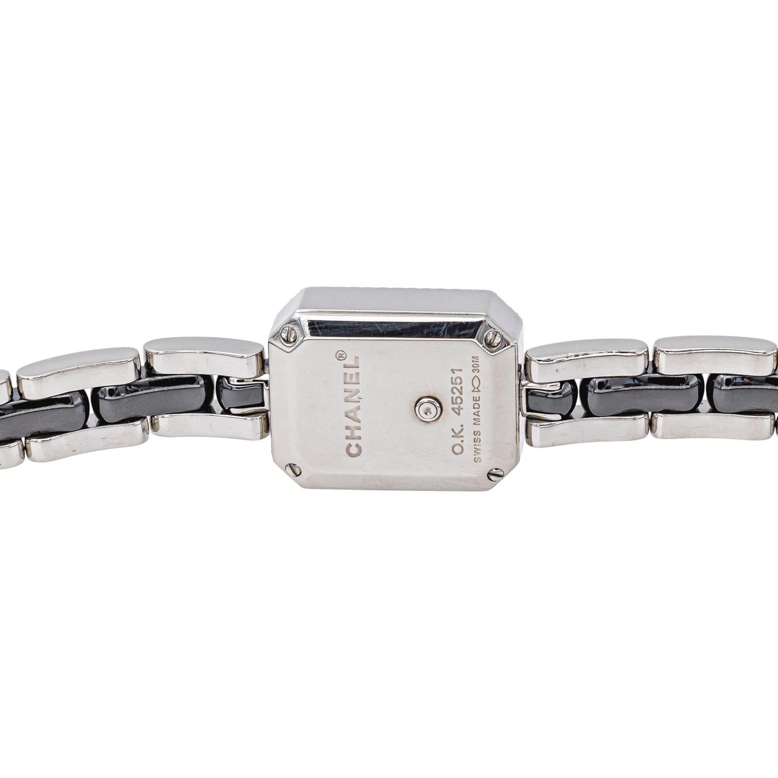 Montre CHANEL "Première Céramique" en acier, céramique  et diamants