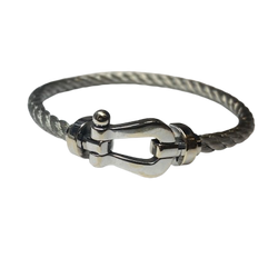 Bracelet FRED "Force 10" GM en or blanc et acier