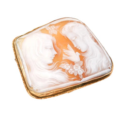 Broche Épingle en or jaune et camée