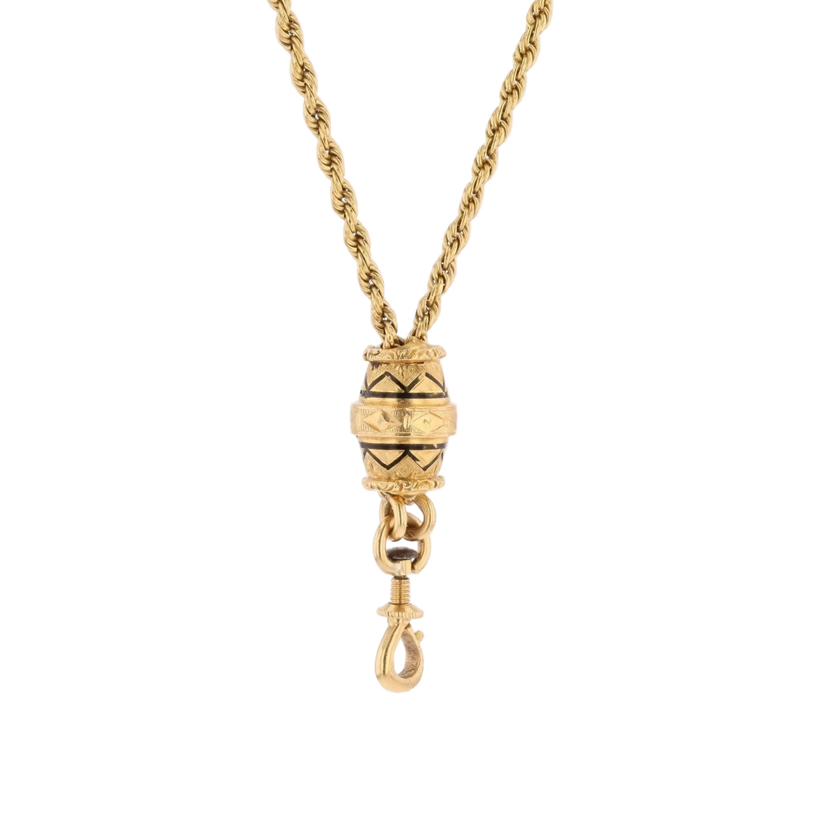 Collier en or jaune, émail et diamants