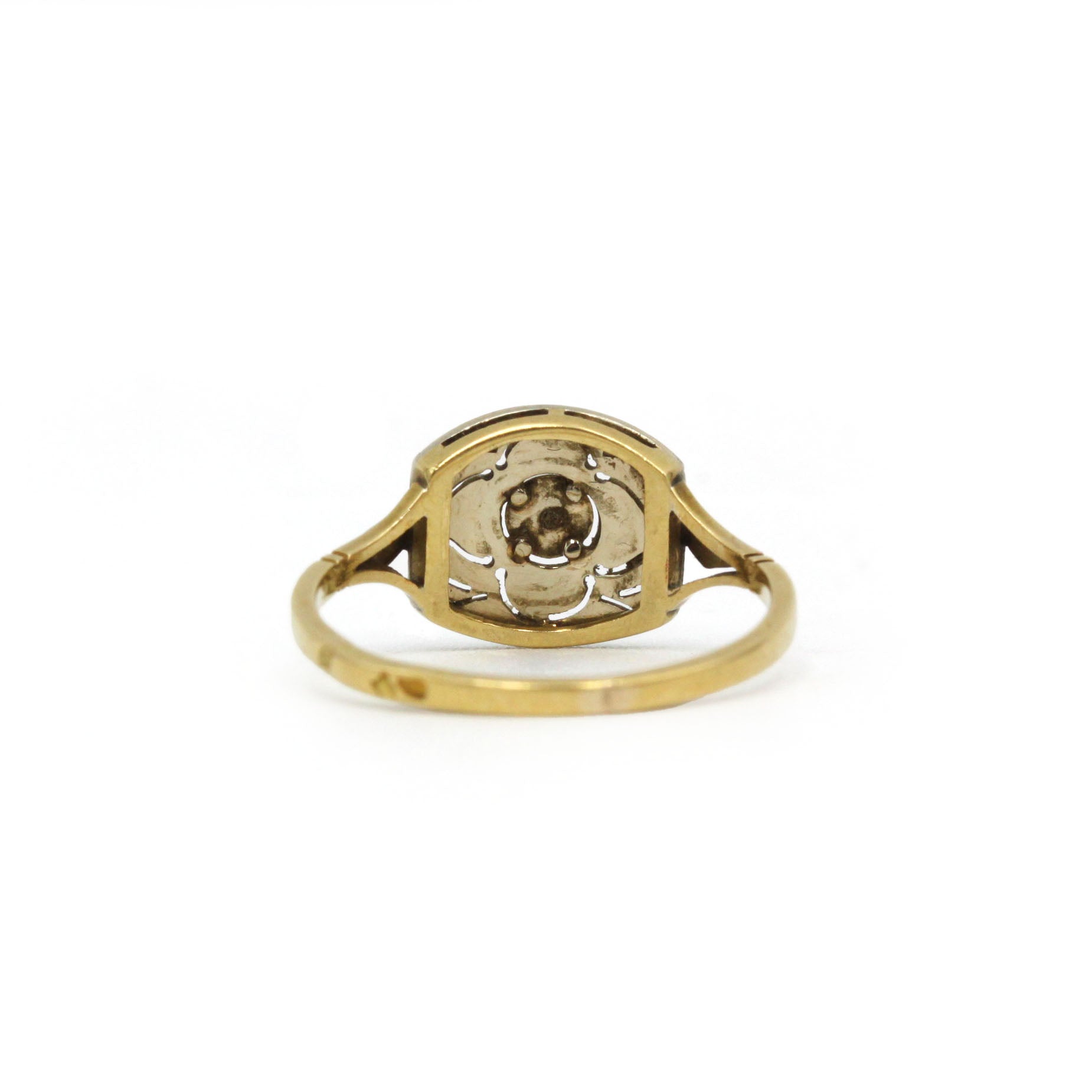 Bague Art Déco en or, platine et diamant