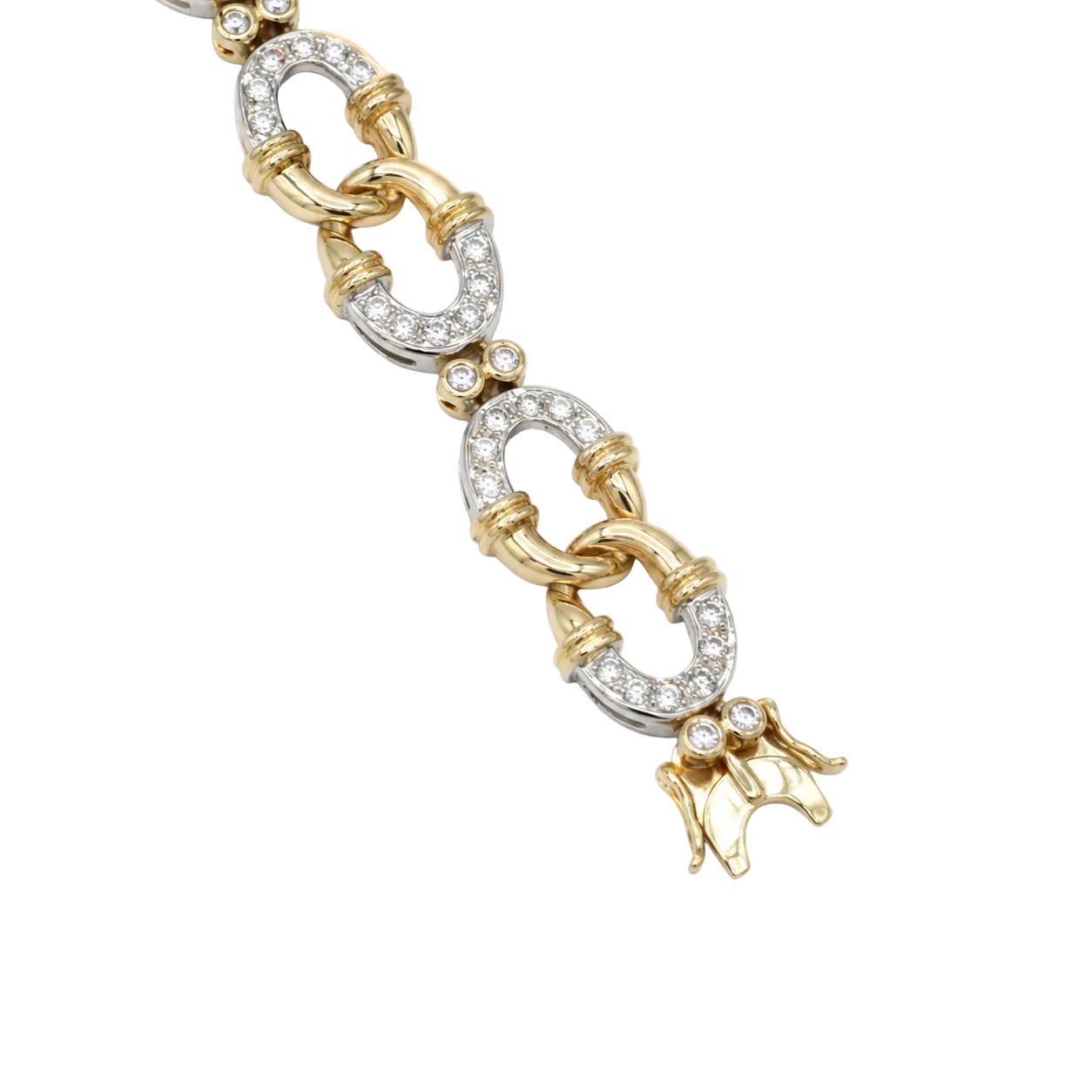 Bracelet Maille en or blanc, or jaune et diamants