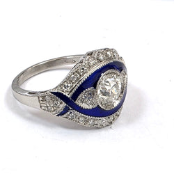 Bague en or blanc et diamants