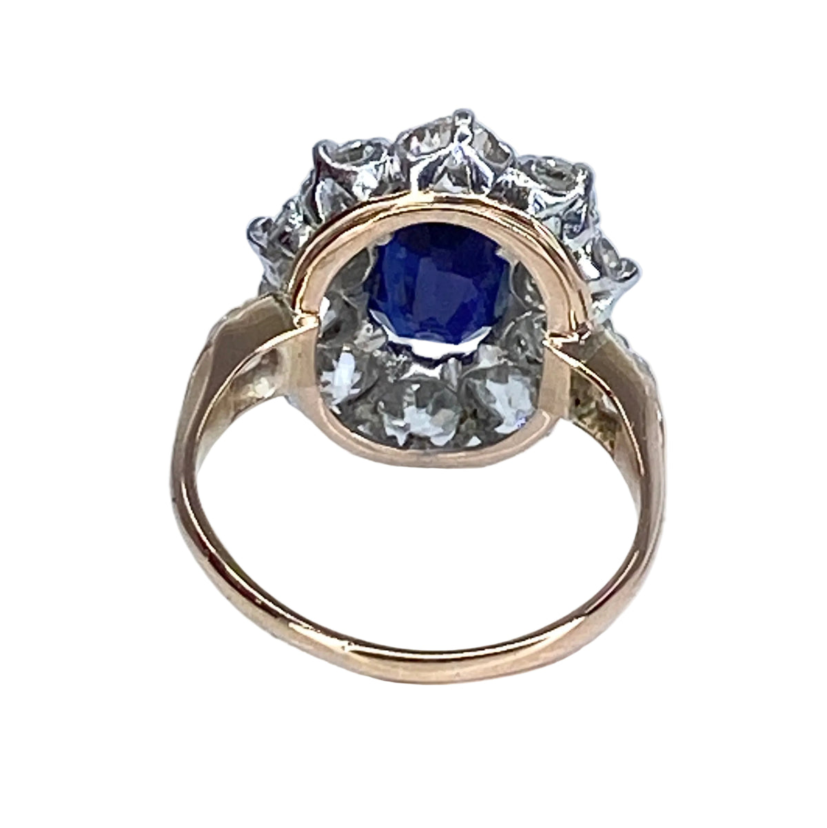 Bague Marguerite en or jaune, saphir et diamants