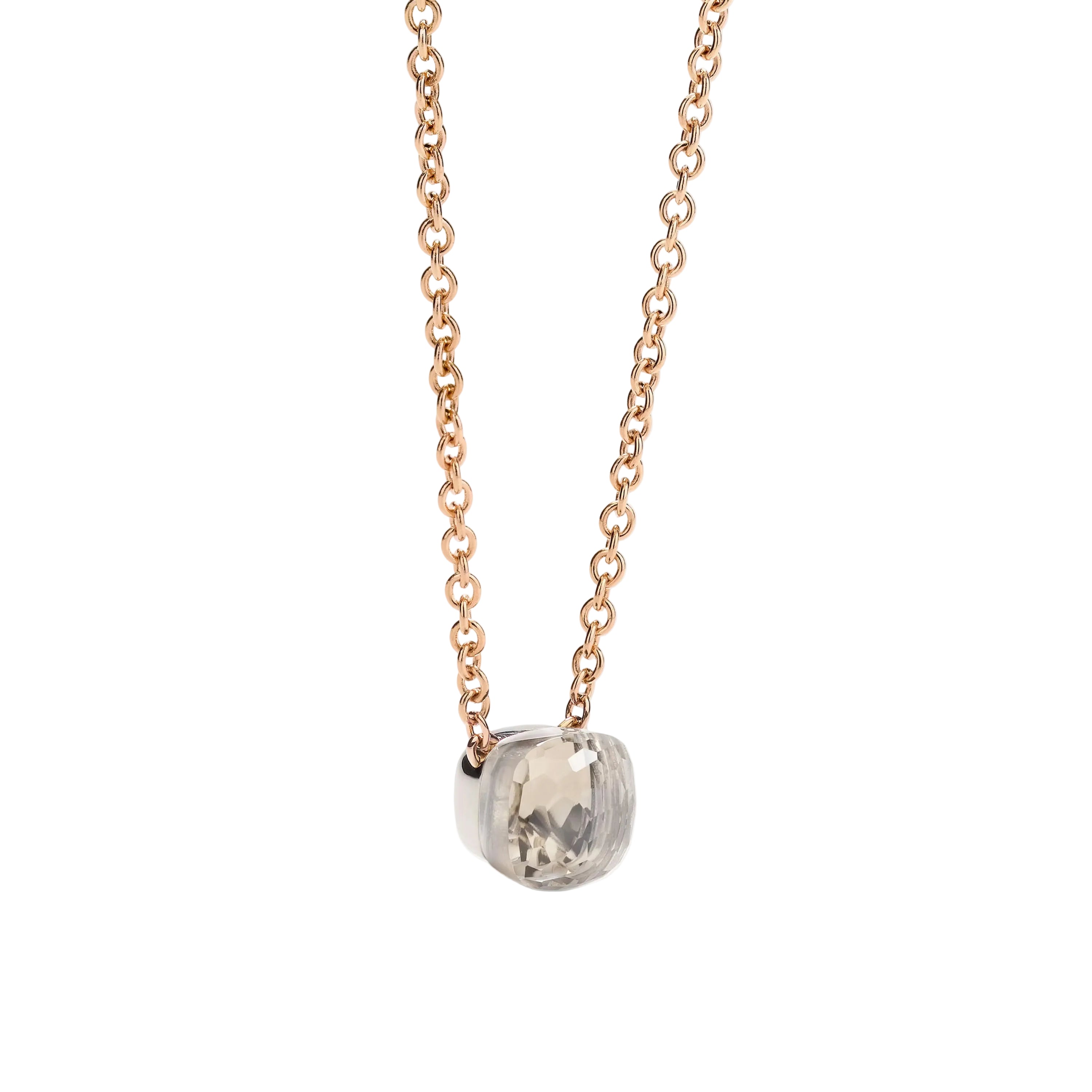 Collier Pendentif POMELLATO Knot Collection en or blanc, or rose et topaze