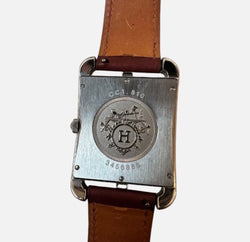 Montre HERMÈS en acier, cuir et quartz