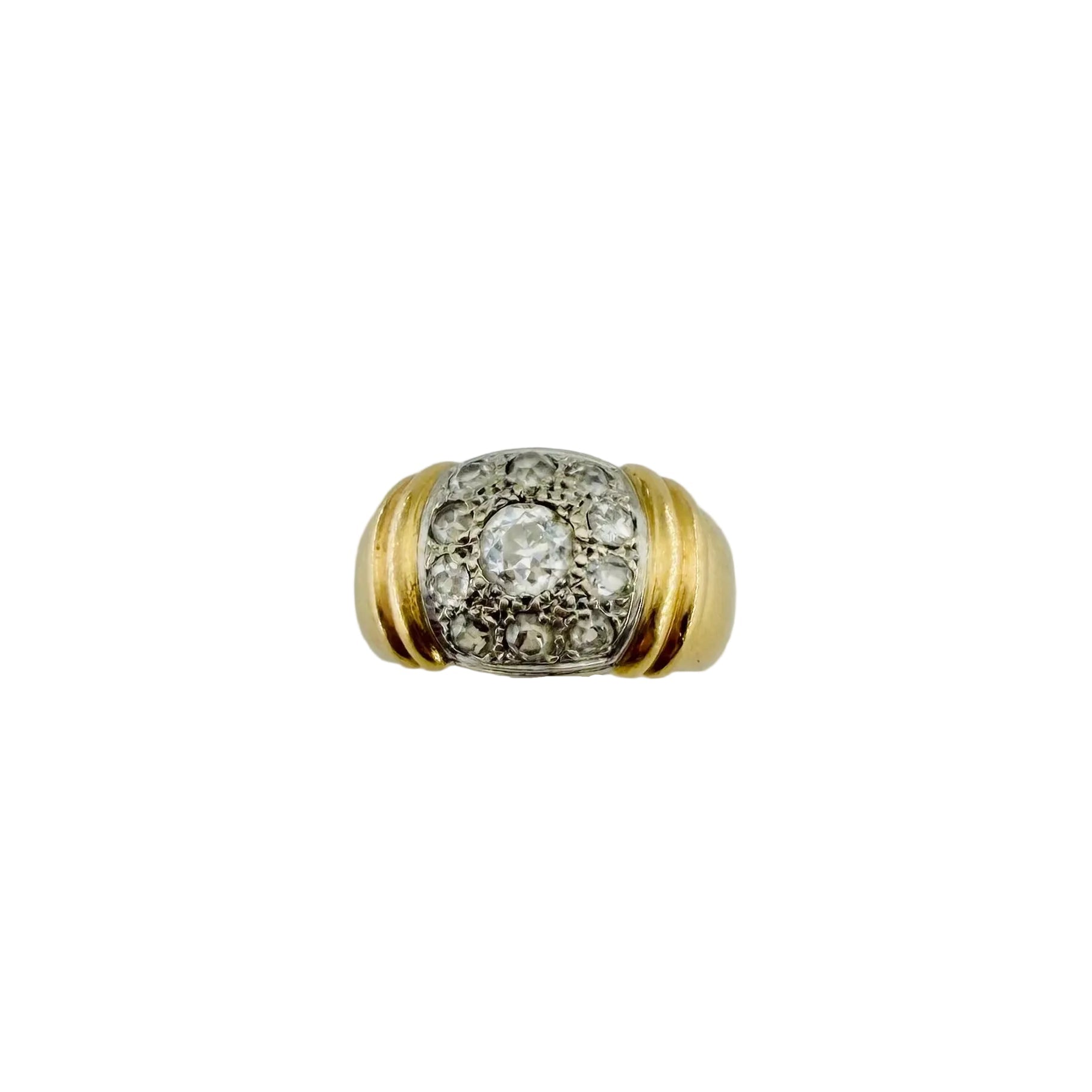 Bague Jonc en or blanc, or jaune et diamants