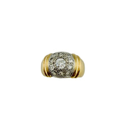 Bague Jonc en or blanc, or jaune et diamants