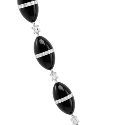 Collier R.CAMPELL en platine, onyx et diamants