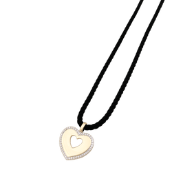 Pendentif Poiray "Coeur Secret" en deux tons d'ors et diamants.