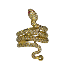 Bague en or jaune et diamants