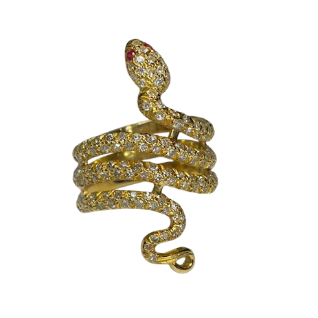 Bague en or jaune et diamants