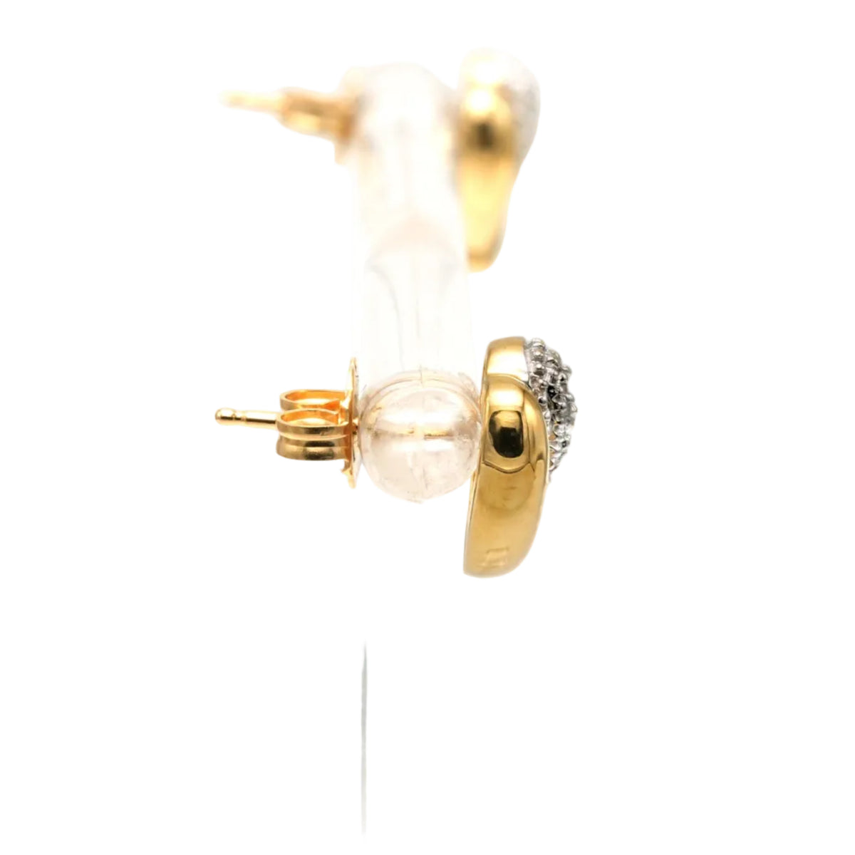 Boucles d'oreilles Puces en or blanc, or jaune et diamants