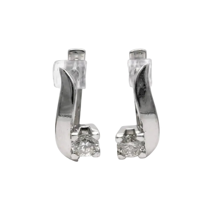 Boucles d'oreilles Dormeuses en or blanc et diamants