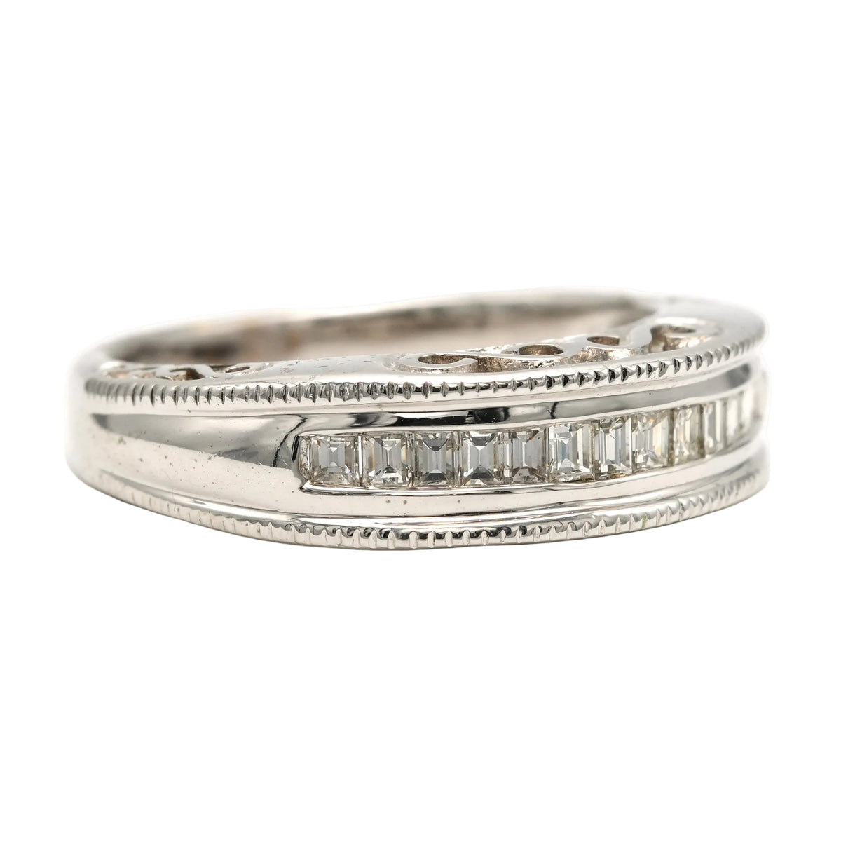 Bague Jonc en or blanc et diamants