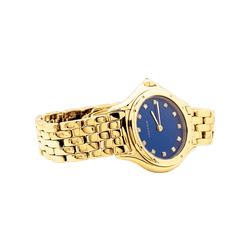 Montre Femme CARTIER, "Cougar", or jaune, index diamants.