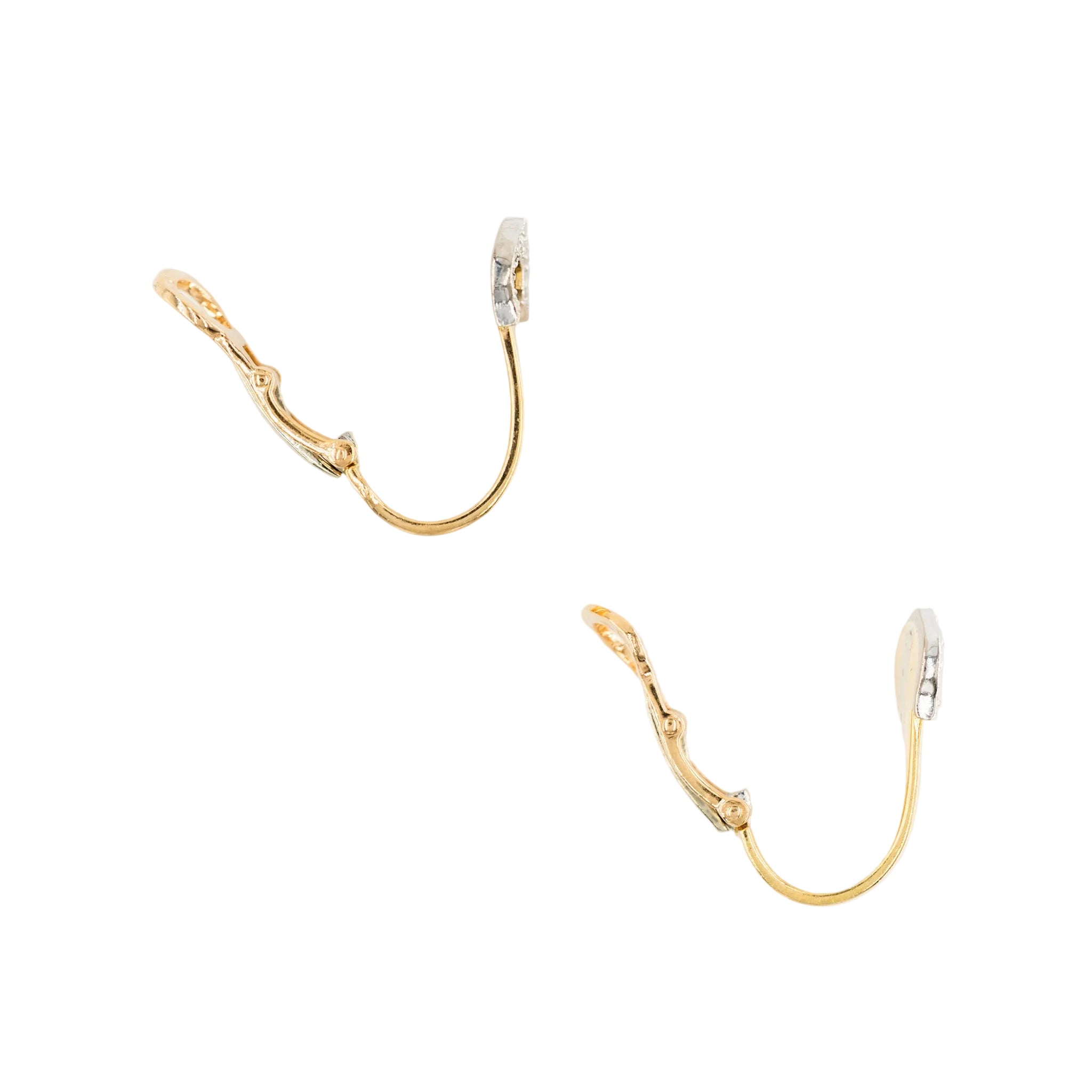 Boucles d'oreilles Clip CARTIER "C de Cartier" en or blanc, or jaune et or rose