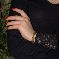 Bracelet Maille Forçat jumelée Or jaune