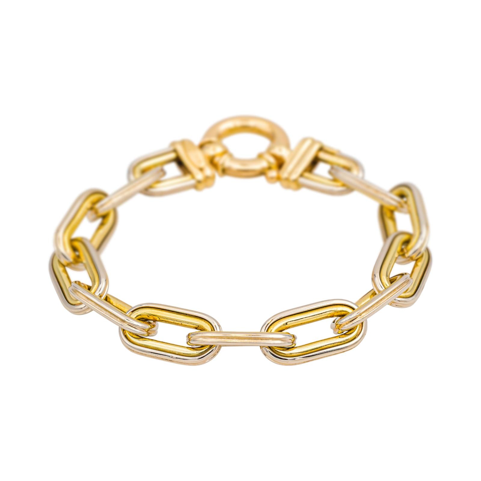 Bracelet Maille Forçat jumelée Or jaune