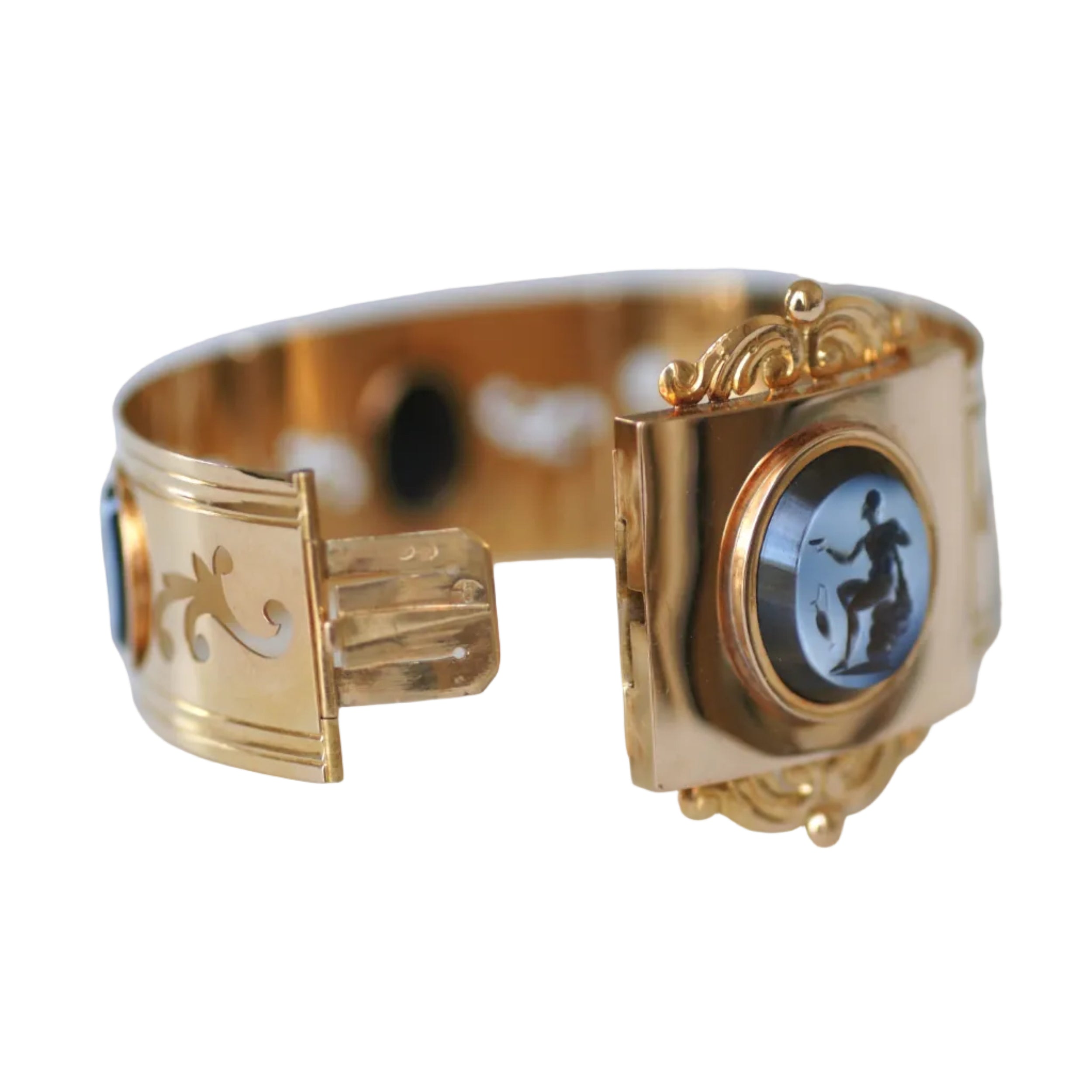 Bracelet Jonc en or rose et agate