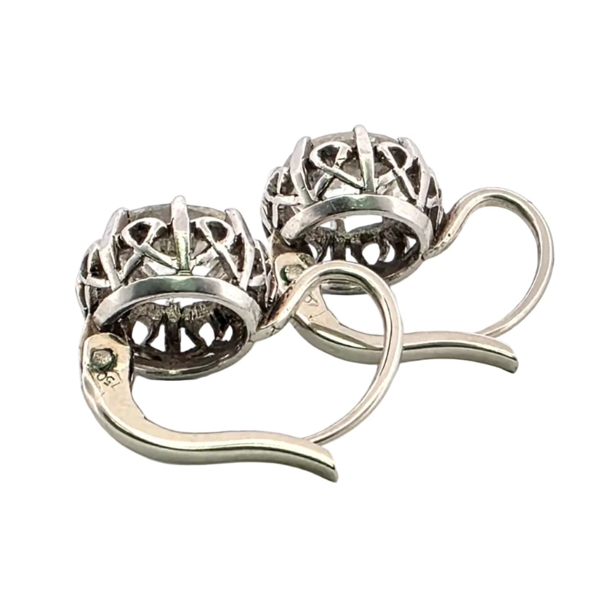 Boucles d'oreilles Dormeuses en or blanc et diamants