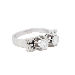 Bague Toi & Moi en or blanc, platine et diamants