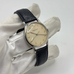 Montre JAEGER-LECOULTRE en acier et cuir