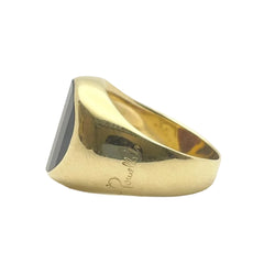 Bague Chevalière POMELLATO en or jaune et grenat