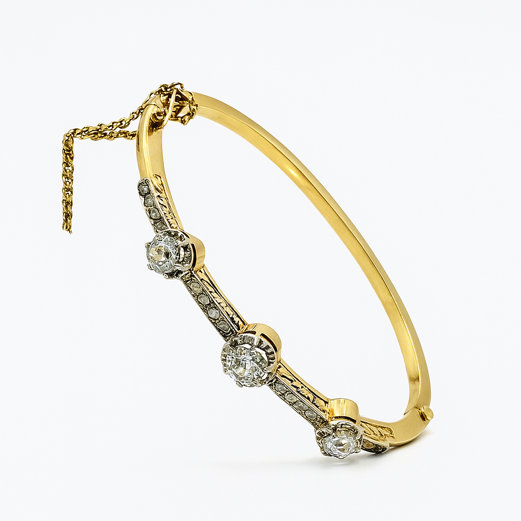 Bracelet Jonc en or jaune et diamants