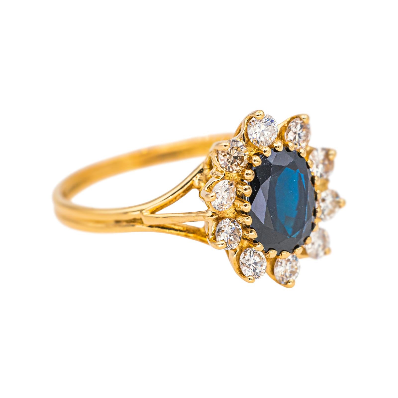 Bague Marguerite  Or jaune  Saphir