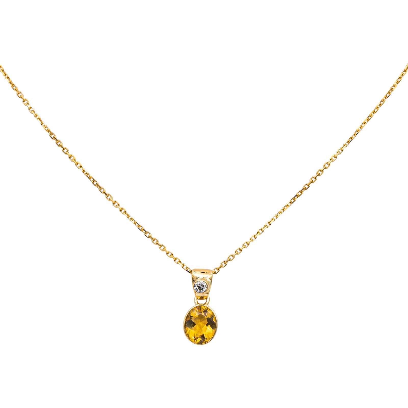 Collier Or jaune Citrine
