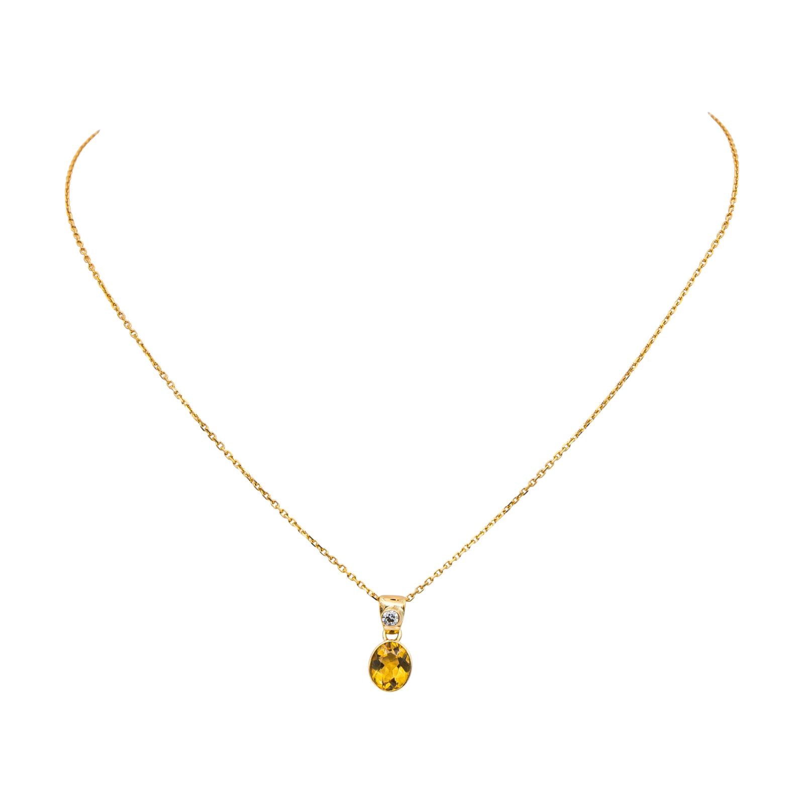 Collier Or jaune Citrine