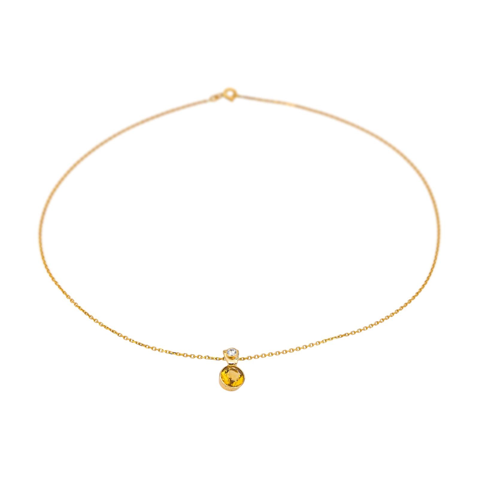 Collier Or jaune Citrine
