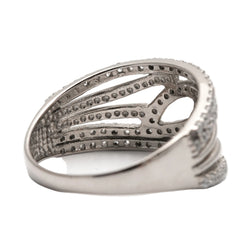 Bague Pavée en or blanc et diamants
