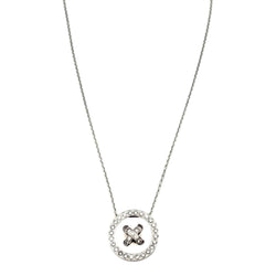 Collier Pendentif VAN CLEEF & ARPELS "Boutonnière" en or blanc et diamants