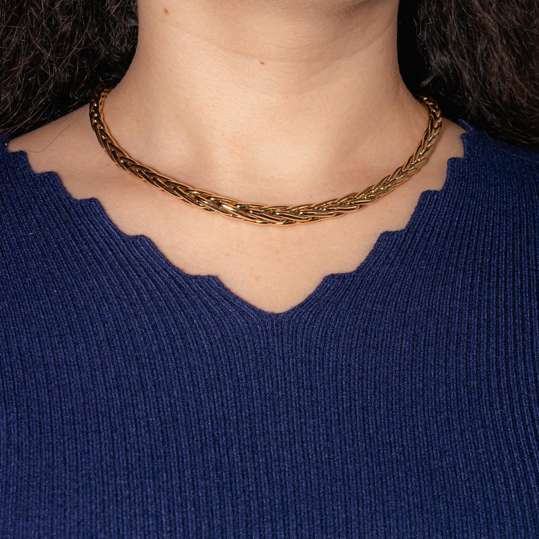 Collier Maille palmier Or jaune