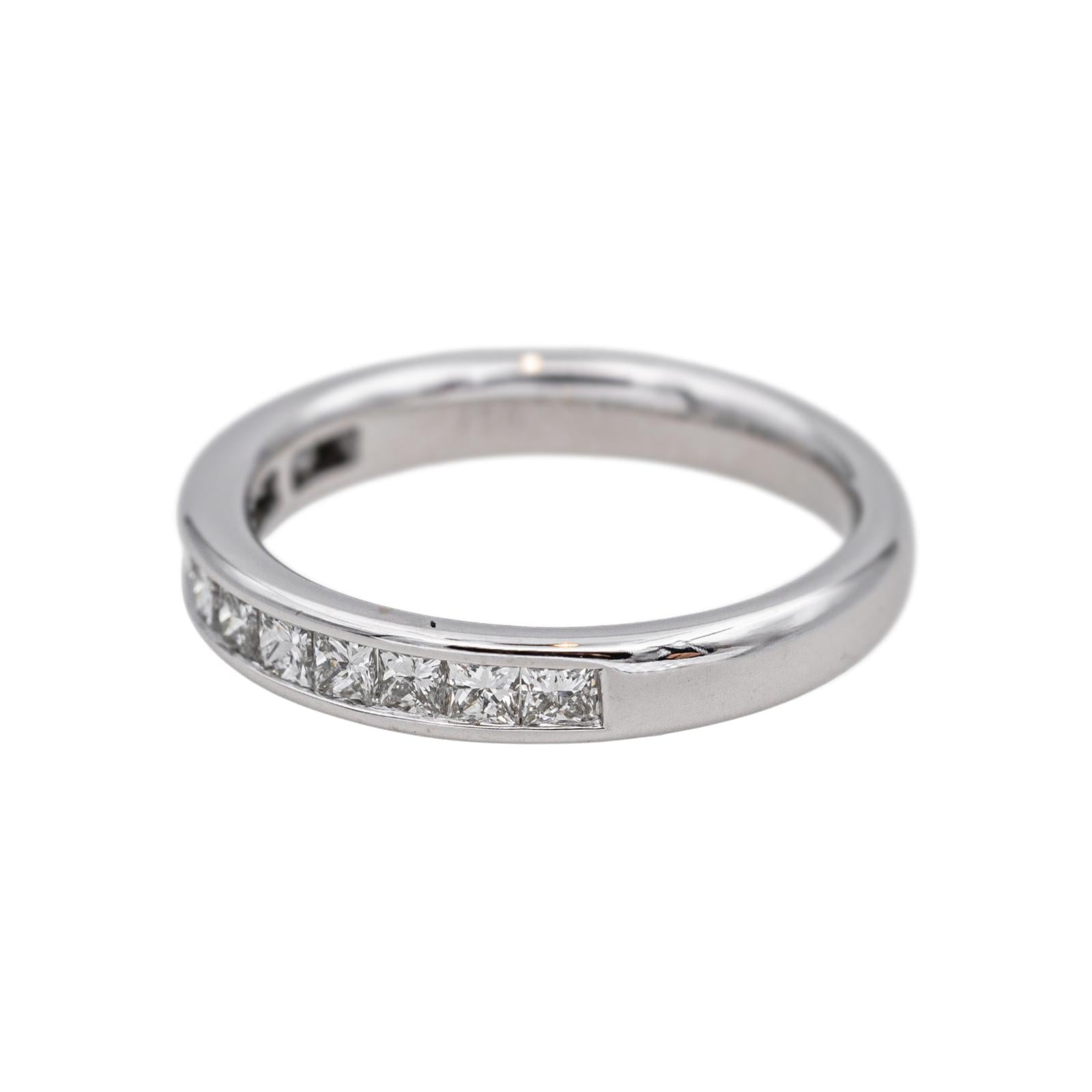 Bague  Demi- alliance  Or blanc  Diamant 