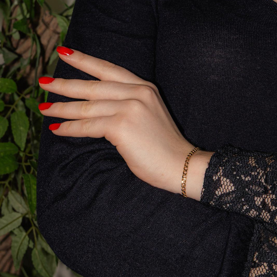 Bracelet Maille Gourmette  Or jaune