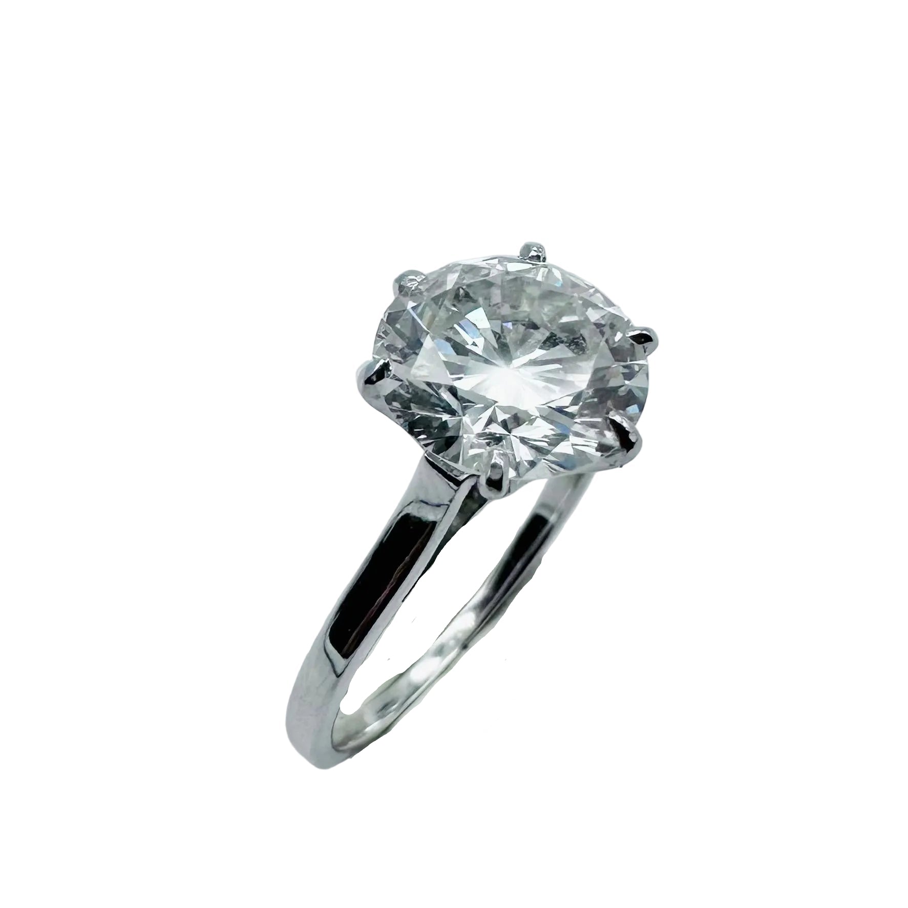 Bague Solitaire en or blanc, platine et diamant