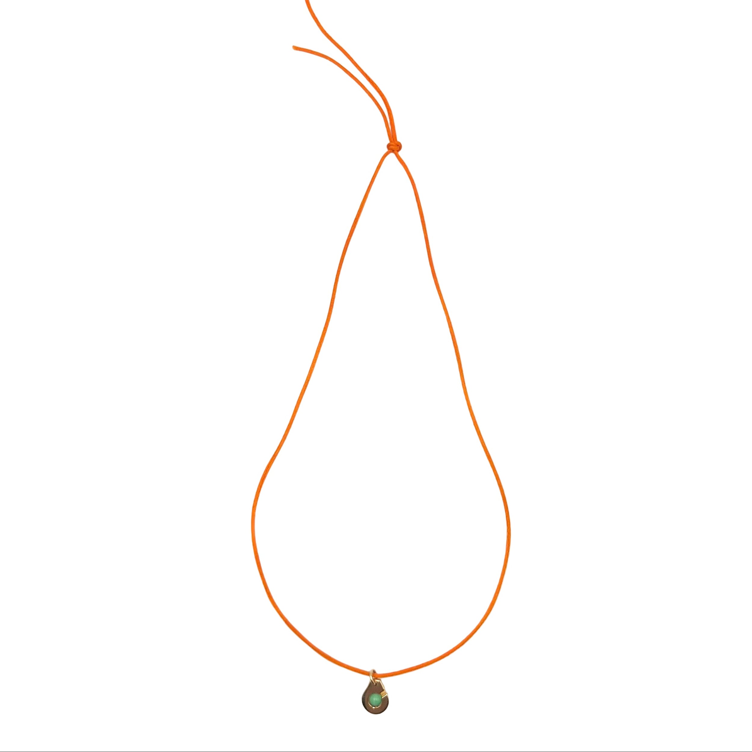 Collier Pendentif DINH VAN "Menottes R10" en or jaune et chrysoprase